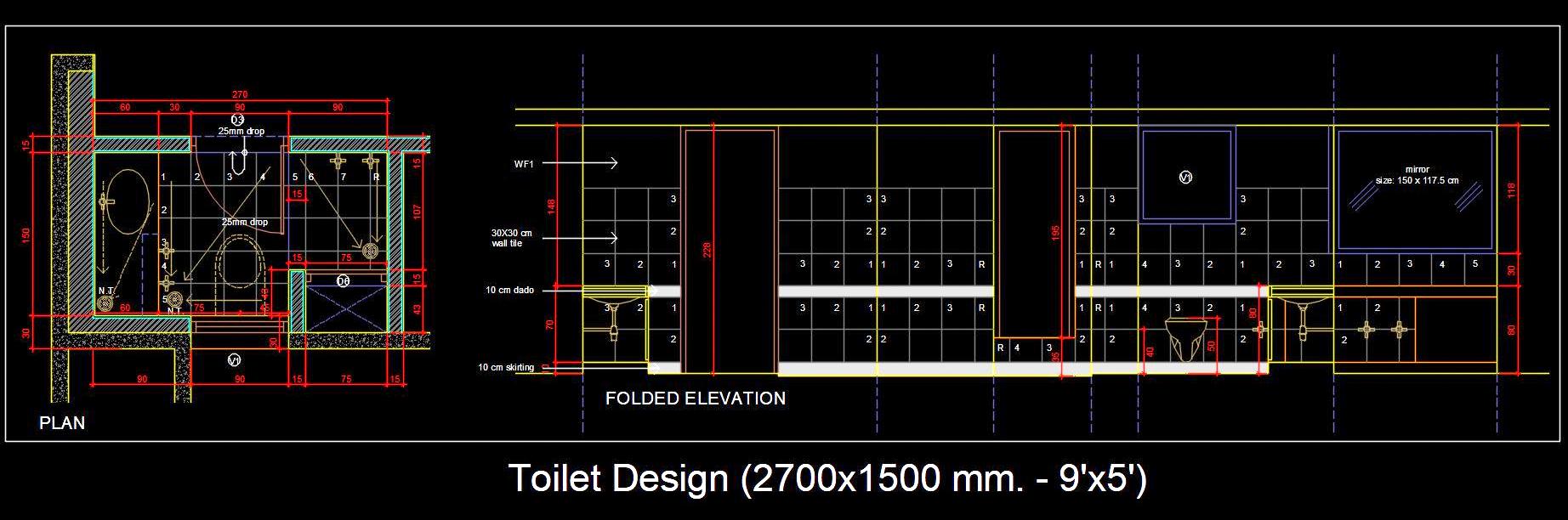 Small Bathroom Layout Free CAD Design